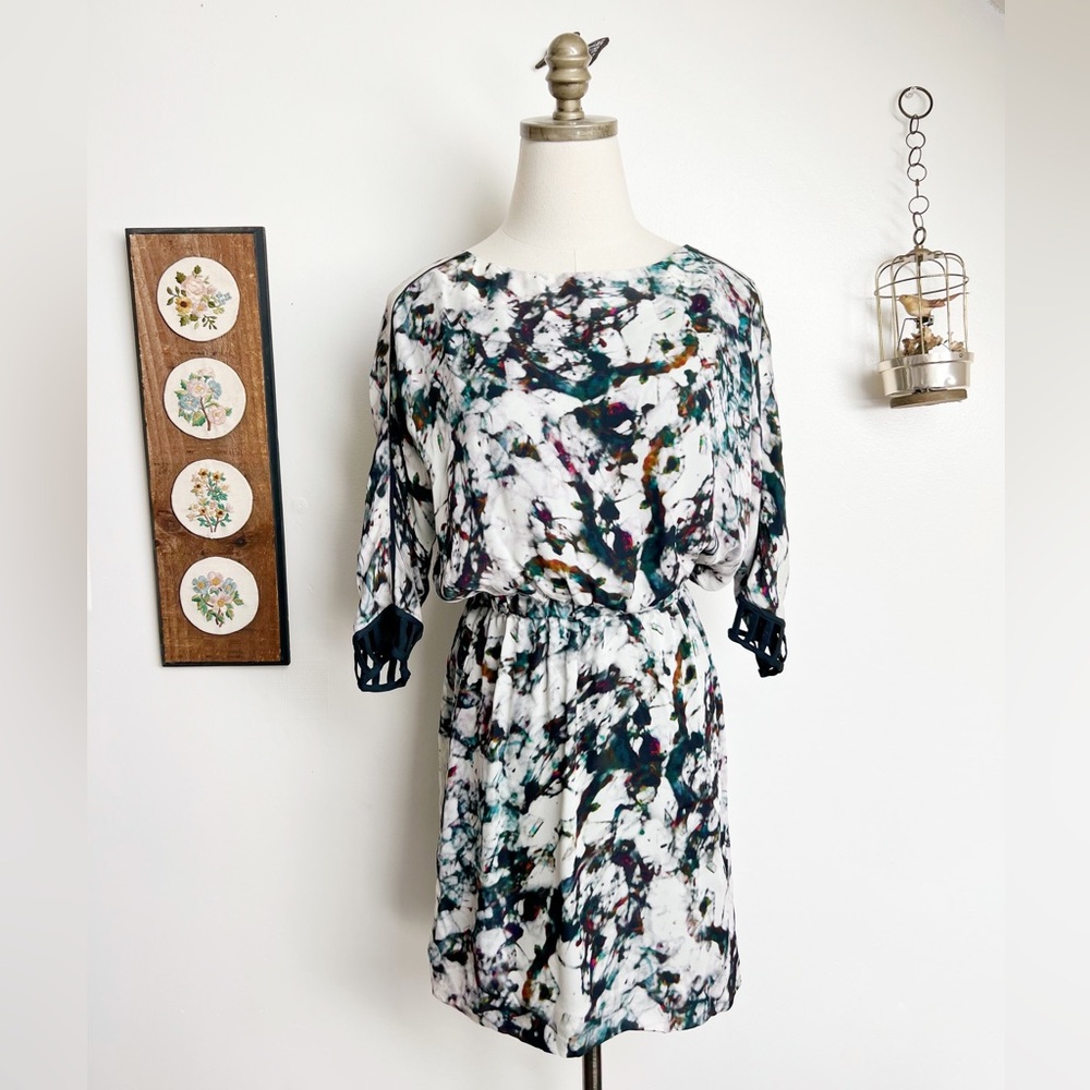 Rebecca Minkoff NWT Silk Sunny Dress in Broken Glass Print size 2 XS